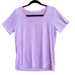 NIKE Womens Dri Fit T-Shirt Top Medium Pink Polyester Gym Athletic Running